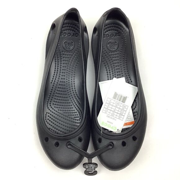Crocs Kadee Black Slingback Sandals Flat Shoes Slip-on Close Toe Women 10 NEW - Picture 3 of 9